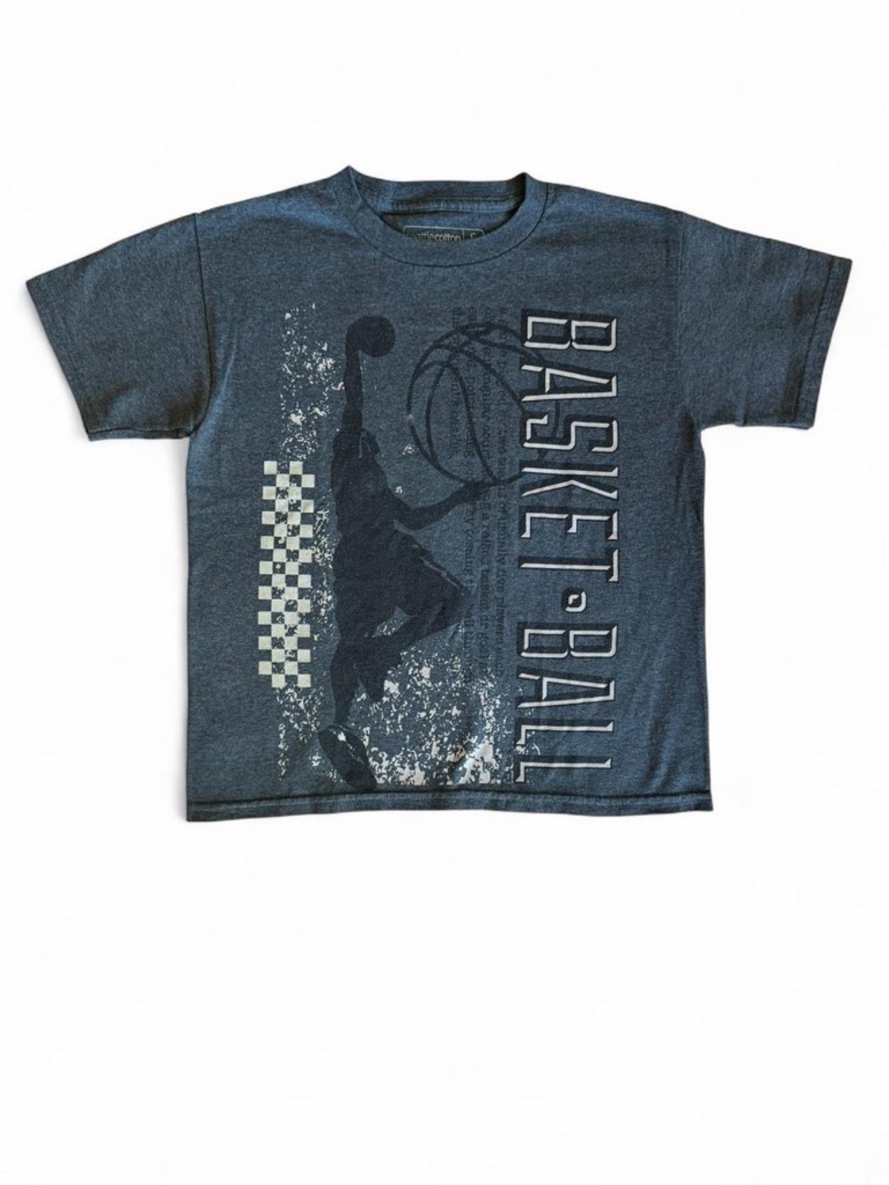 Seattle Cotton Boys Basketball Graphic Tee Shirt - Grey Size S